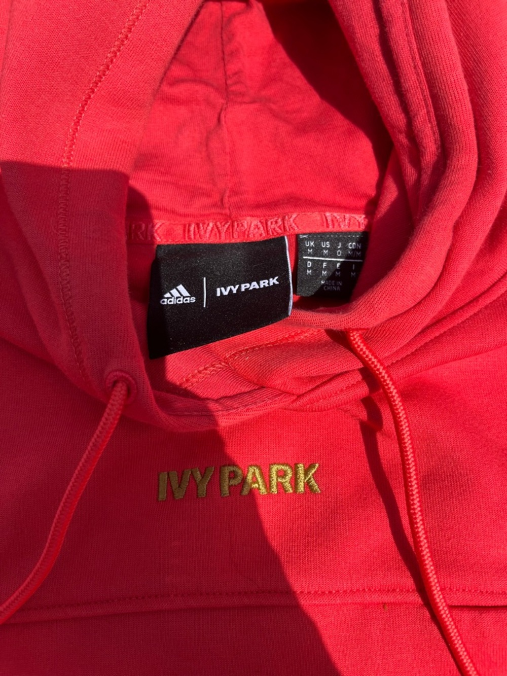 IVY PARK Red Hoodie with Gold Embroidered Logo